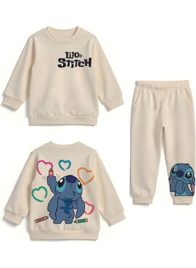 Myada Premium Lilo Stitch Printed Bottom Top Child Set 23261 - Image 1